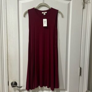 Style & Co S PP Sz 0-2 Sz S plum sleeveless swing dress NWT